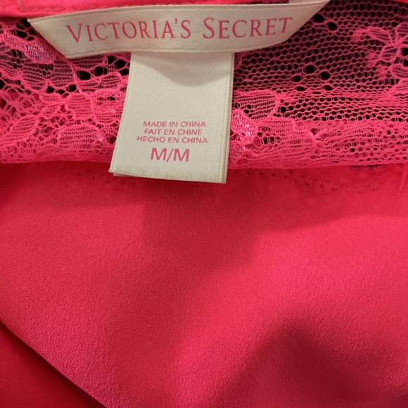 Victoria’s Secret Hot Pink Plunge Cross Back Slip Lingerie Medium - Picture 3 of 3